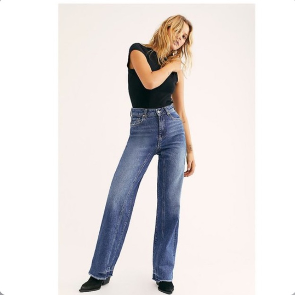 Free People high rise vintage straight jeans